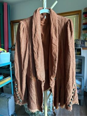 Free People cosplay shakespearean peplum jacket size M - EUC